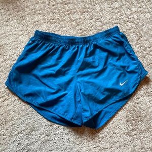 Nike running shorts dri-fit small women’s blue and zipper pocket